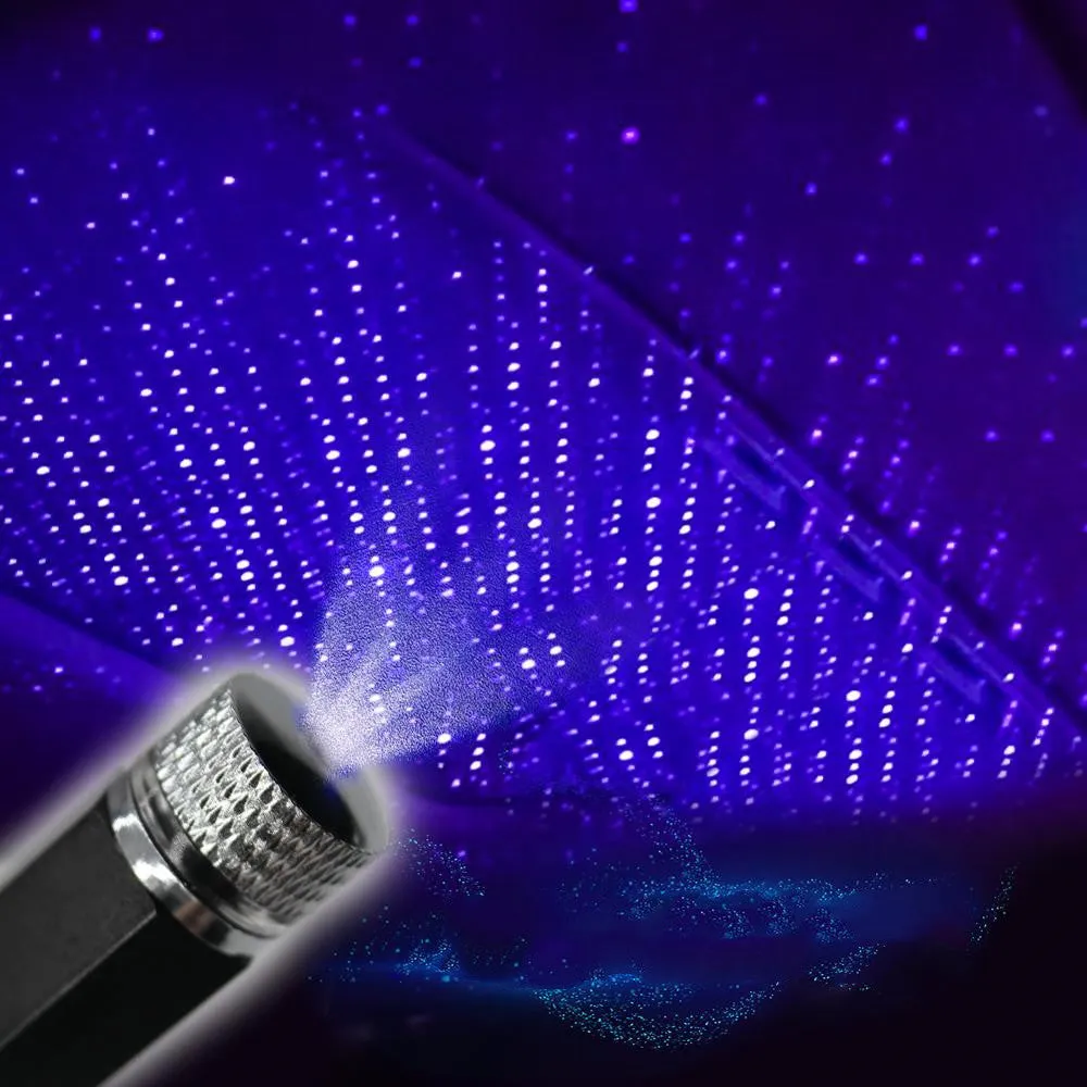 Purple starry sky car roof light with USB hose connection for GM vehicles