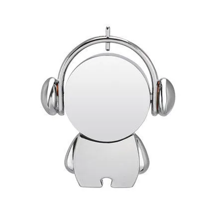Personalised metal USB flash drive with musician cartoon design in silver or rose gold colour