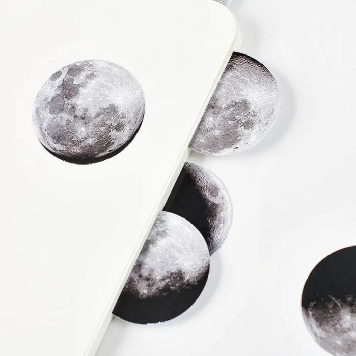 Black moon phases calendar planet stickers set with 45 pieces for hand account decoration