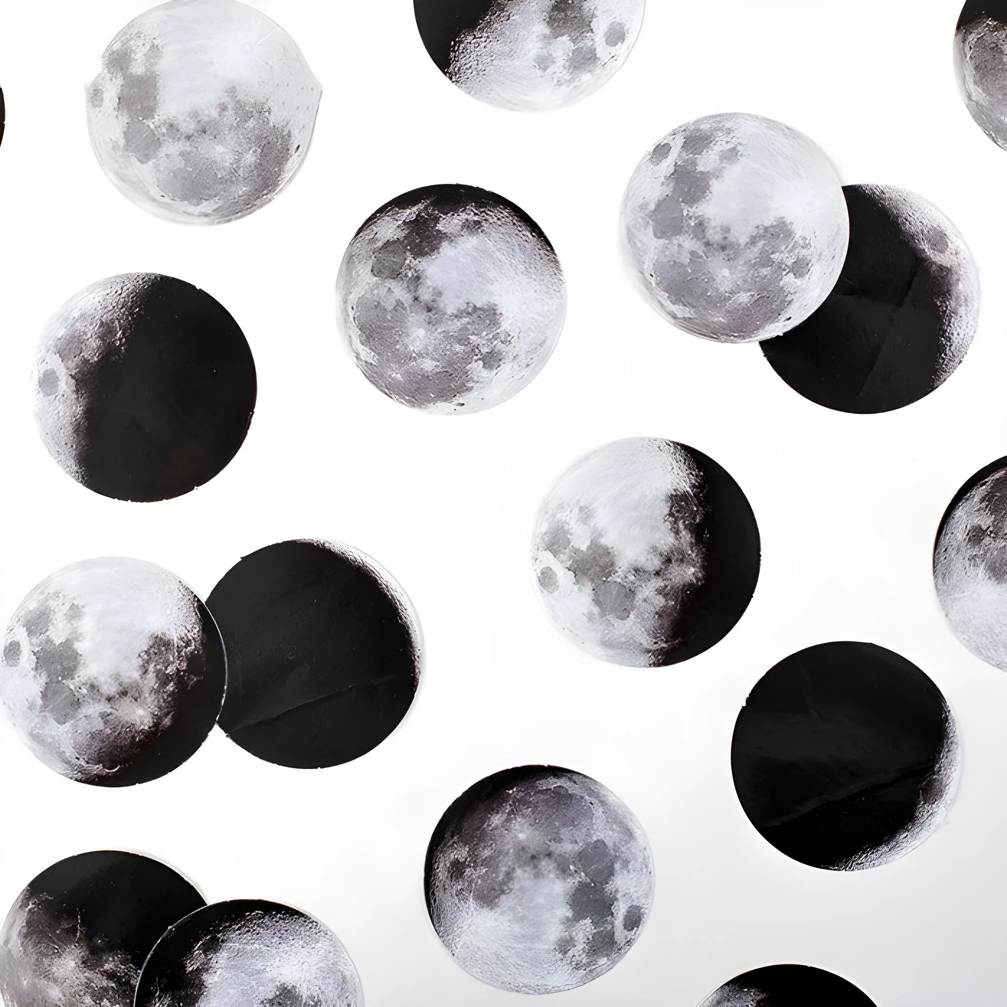Black moon phases calendar planet stickers set with 45 pieces for hand account decoration