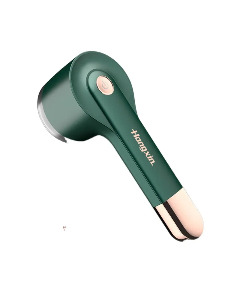 USB rechargeable hair ball trimmer with stainless steel cutting net on an ABS plastic body.