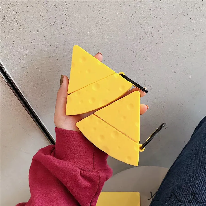 Yellow silicone protective cover for Apple AirPods 1/2 and AirPods Pro 3 charging case.