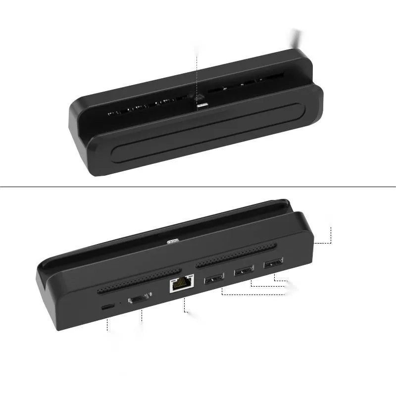 Portable game console adapter extension with aluminium alloy housing for 4K projection.