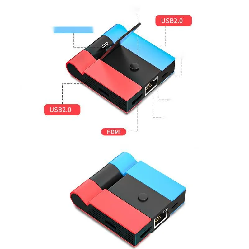 Portable game console adapter extension with aluminium alloy housing for 4K projection.