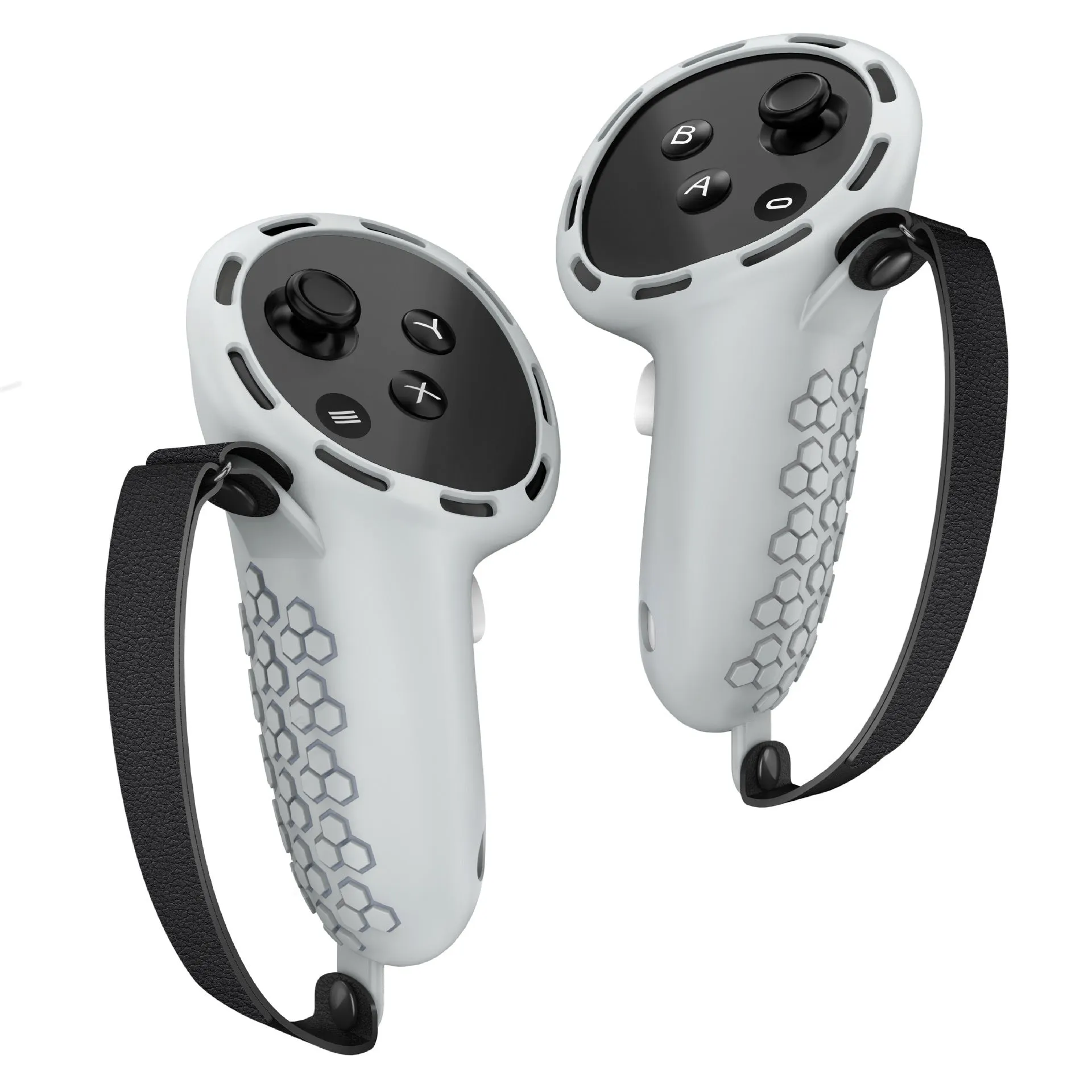 Meta Quest 3 silicone protective handle sleeves with wrist strap in multiple colour options