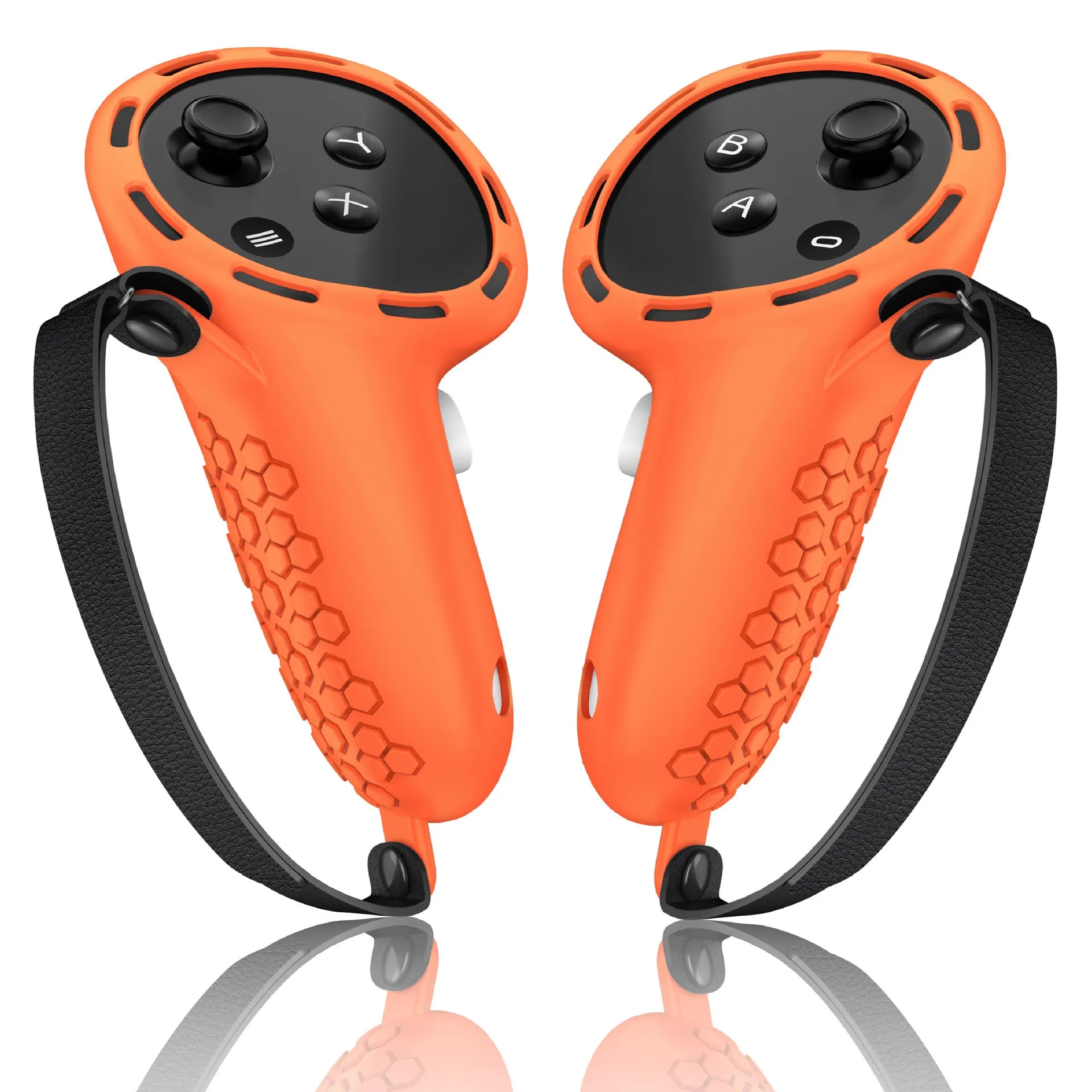 Meta Quest 3 silicone protective handle sleeves with wrist strap in multiple colour options