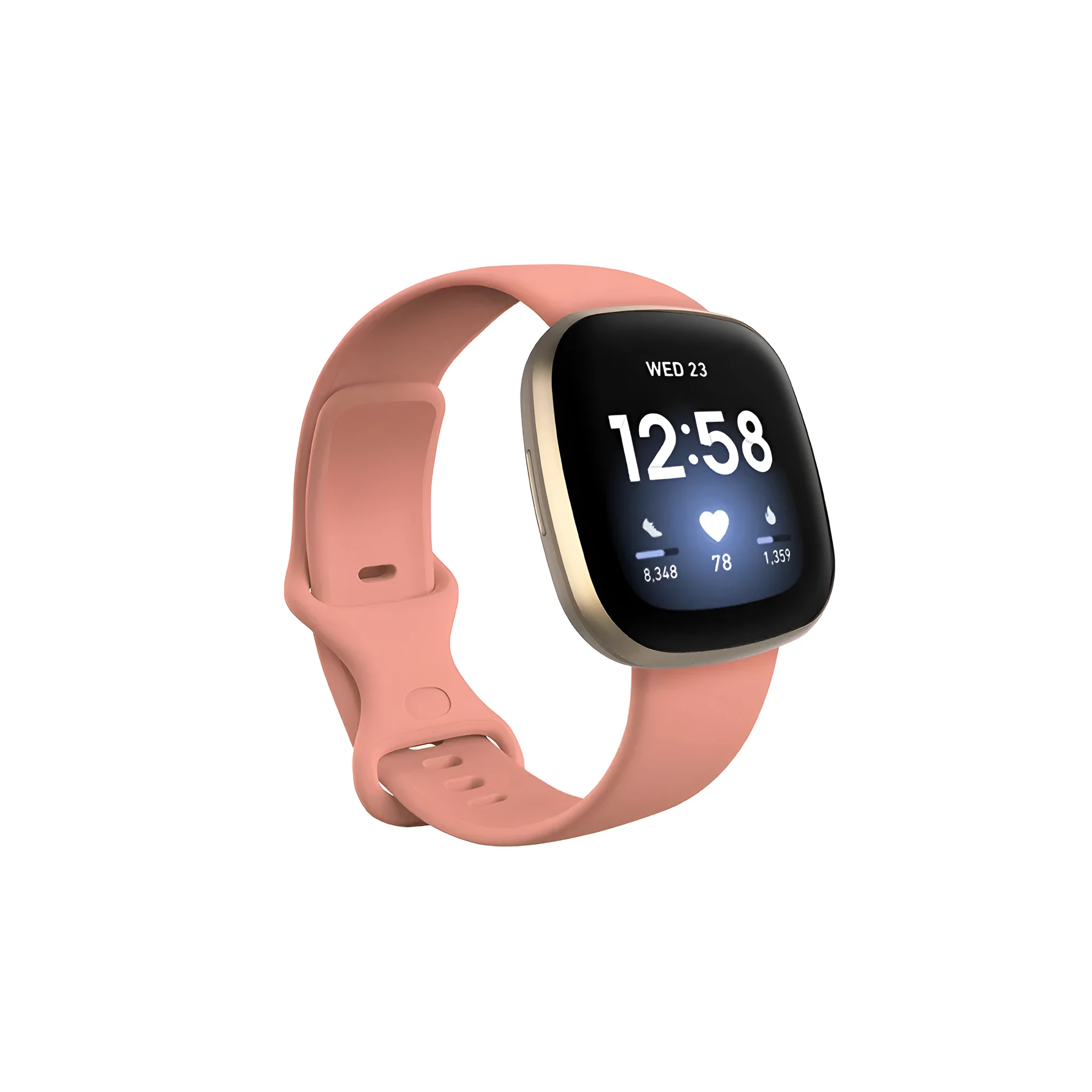 Fitbit Versa3 smartwatch replacement strap in TPU silicone, shown in multiple colour options.