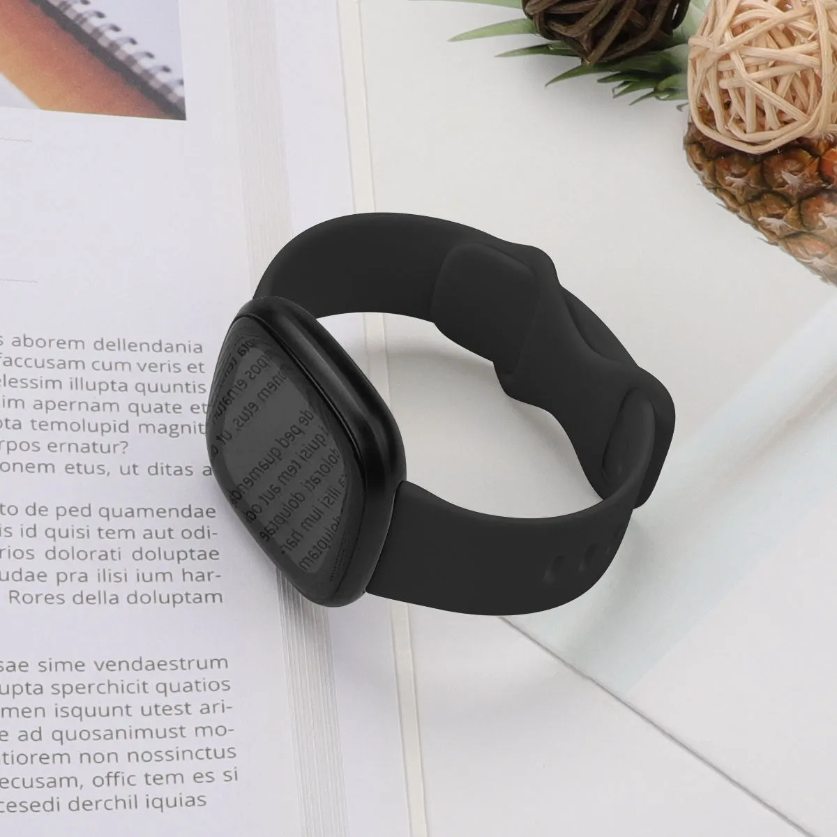 Fitbit Versa3 smartwatch replacement strap in TPU silicone, shown in multiple colour options.