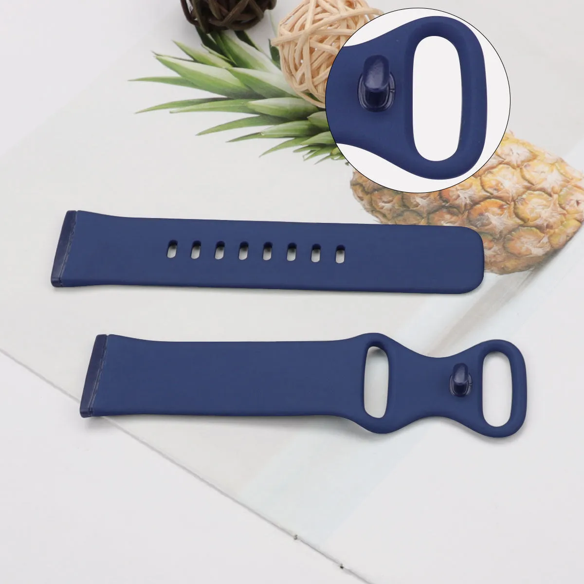 Fitbit Versa3 smartwatch replacement strap in TPU silicone, shown in multiple colour options.