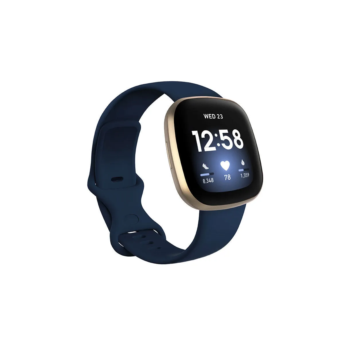 Fitbit Versa3 smartwatch replacement strap in TPU silicone, shown in multiple colour options.