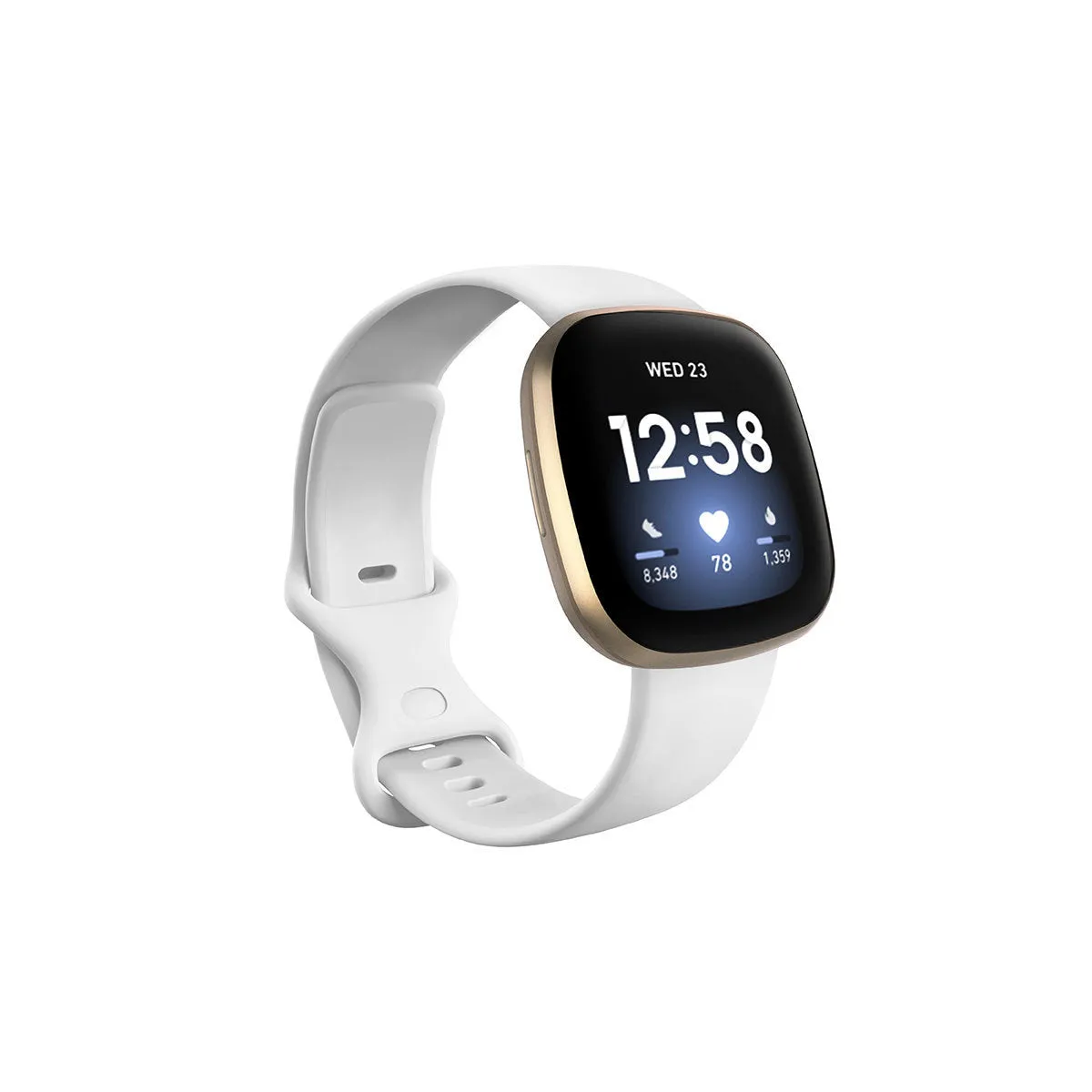 Fitbit Versa3 smartwatch replacement strap in TPU silicone, shown in multiple colour options.