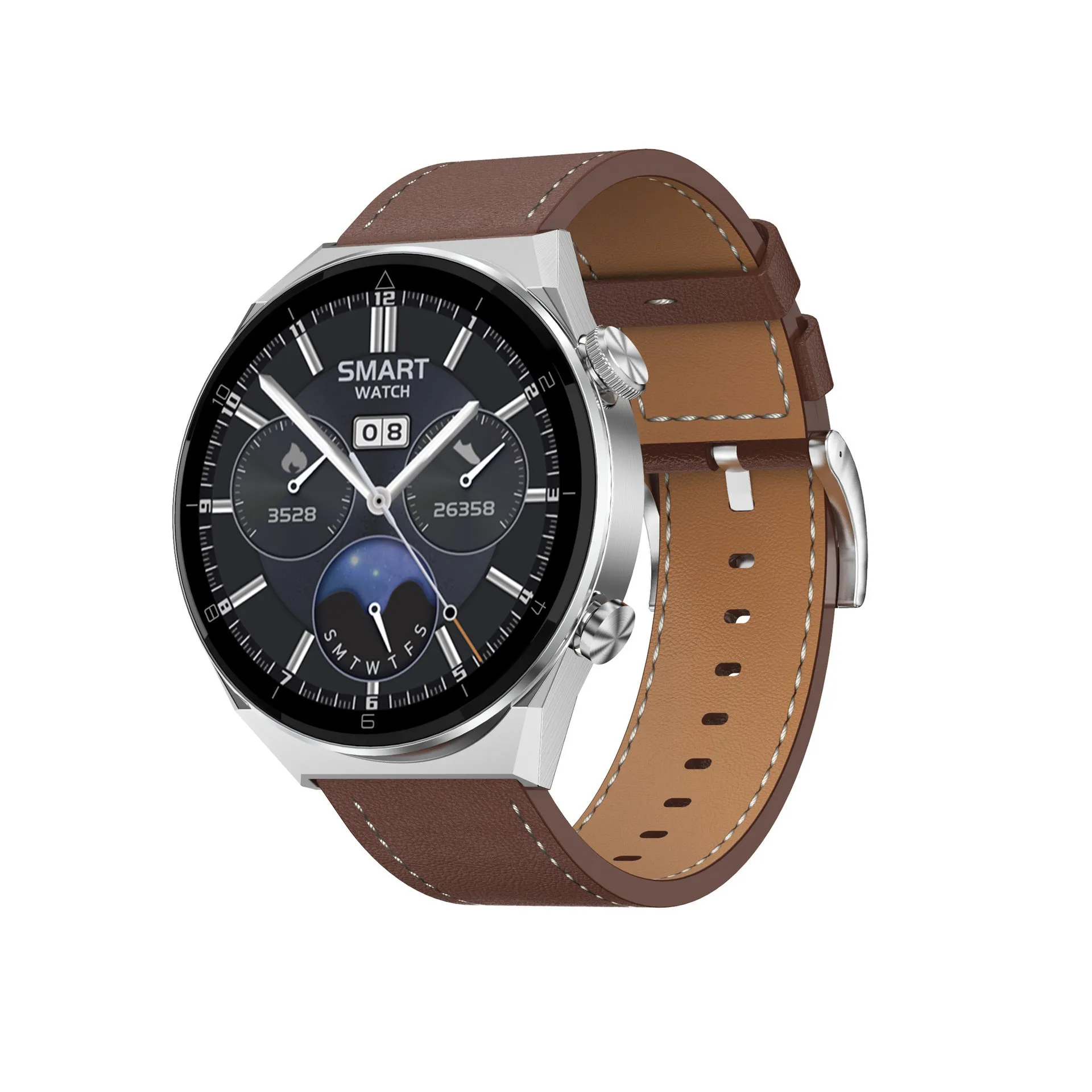 DT3 smartwatch with TFT screen on a silicone strap, showing heart rate monitoring display.
