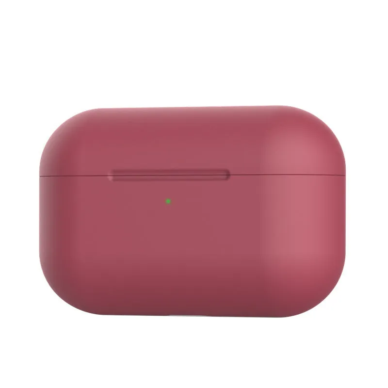 Soft silicone protective cover for AirPods Pro wireless earbud case in multiple colour options.