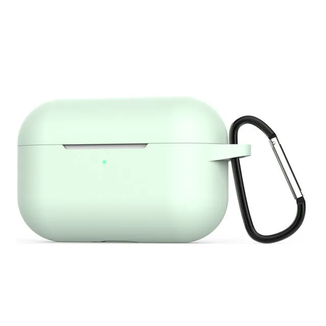 Soft silicone protective cover for AirPods Pro wireless earbud case in multiple colour options.