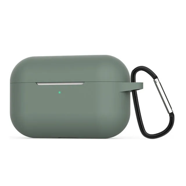Soft silicone protective cover for AirPods Pro wireless earbud case in multiple colour options.