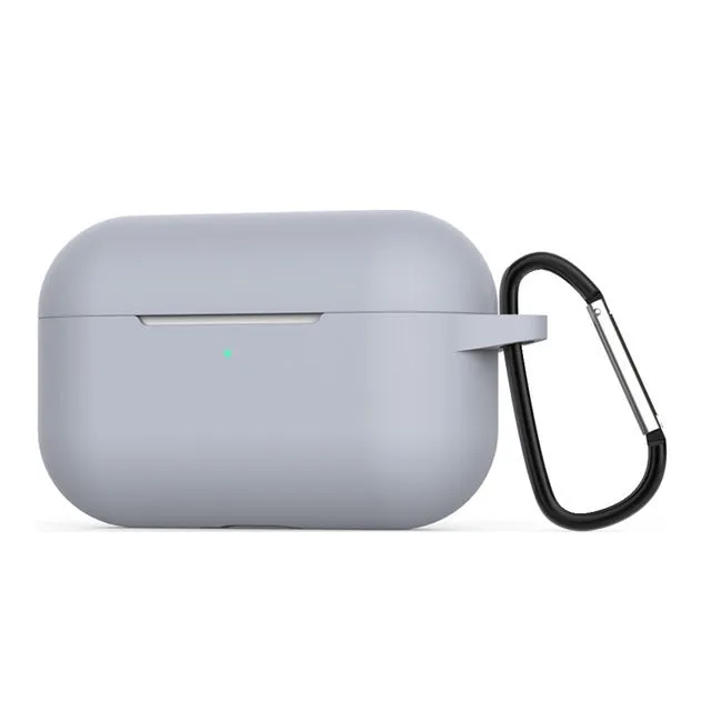 Soft silicone protective cover for AirPods Pro wireless earbud case in multiple colour options.