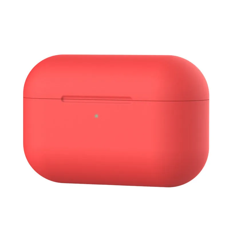 Soft silicone protective cover for AirPods Pro wireless earbud case in multiple colour options.