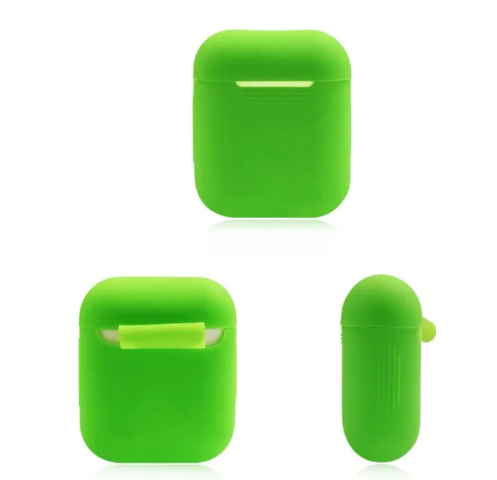 Silicone protective case for Bluetooth headset in assorted colours showing dimensions 56mm by 46mm by 22mm.