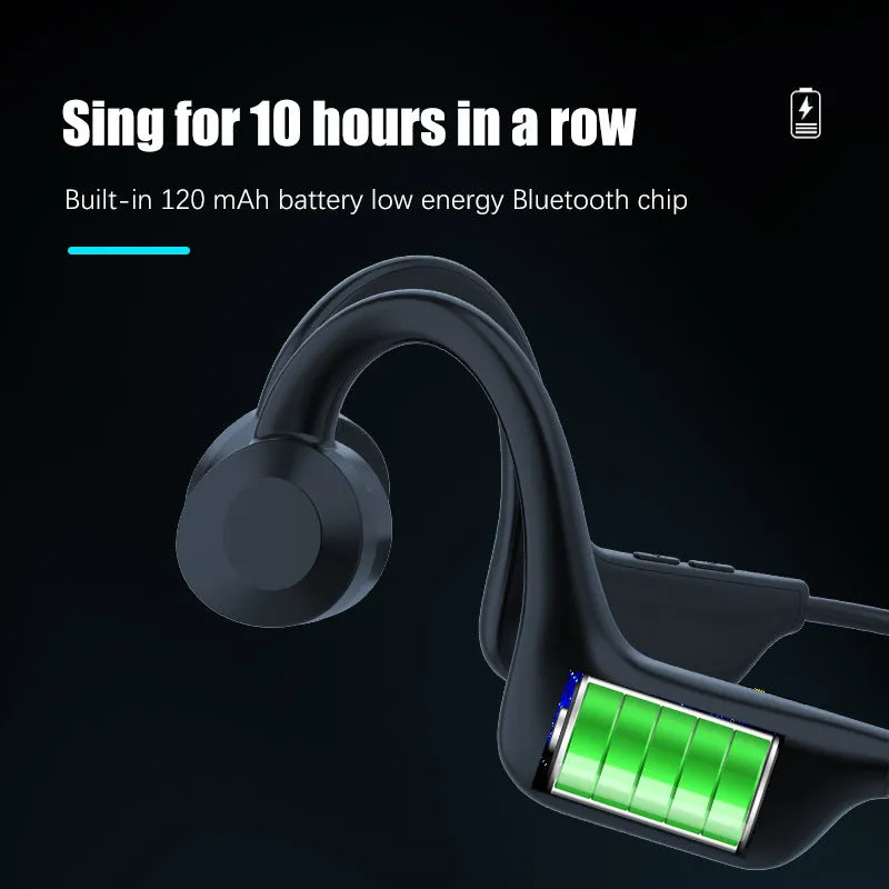 Black VG02 wireless sports Bluetooth headset with ear-mounted design