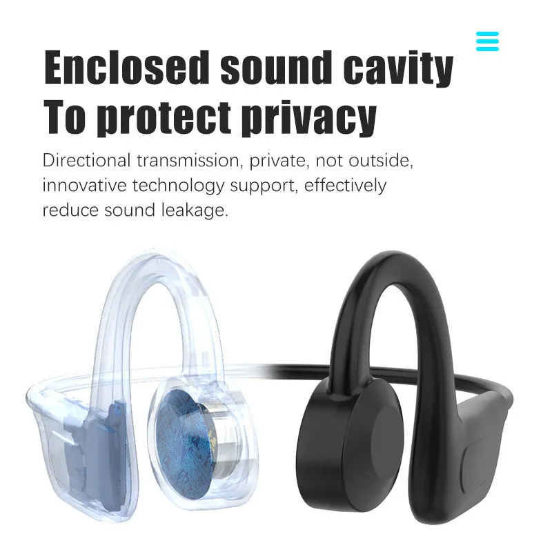 Black VG02 wireless sports Bluetooth headset with ear-mounted design
