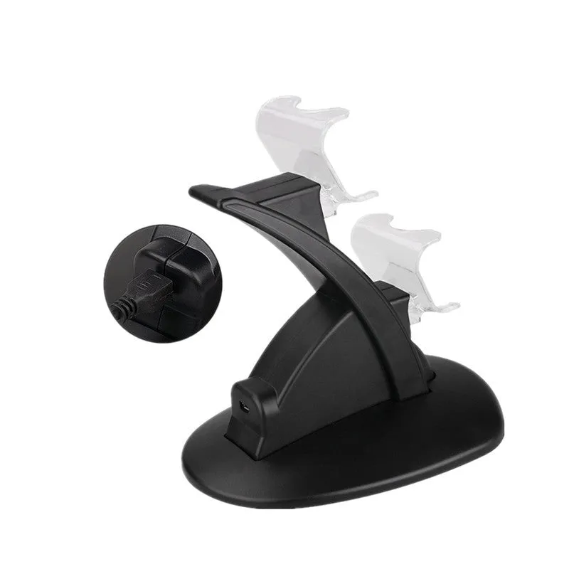 Black dual charging stand for Xbox One controllers with USB connection