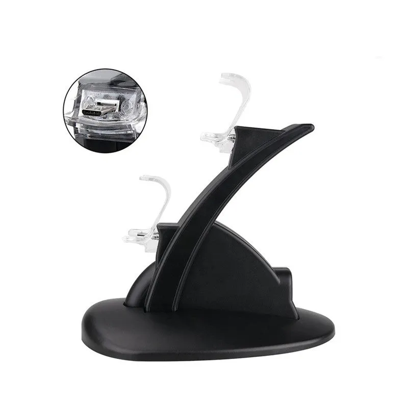 Black dual charging stand for Xbox One controllers with USB connection