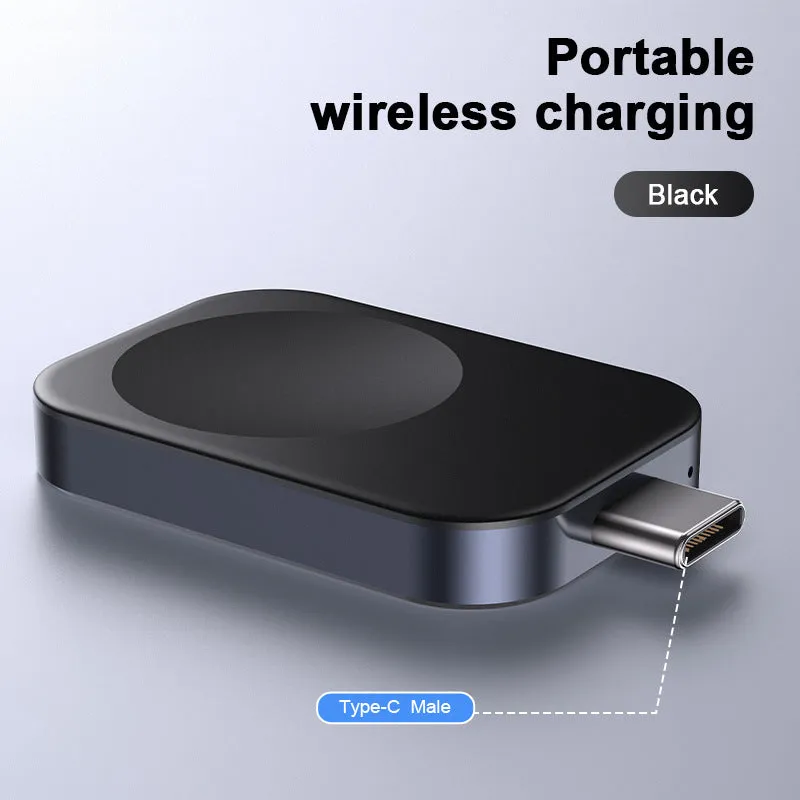 Compact black and white three-in-one magnetic wireless charger with foldable design
