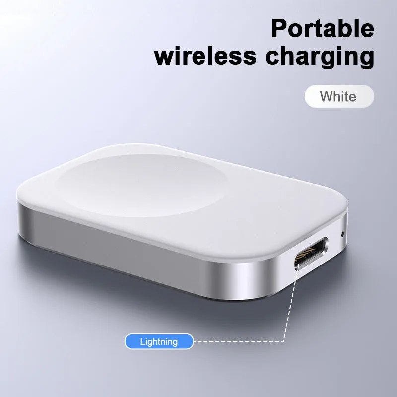 Compact black and white three-in-one magnetic wireless charger with foldable design