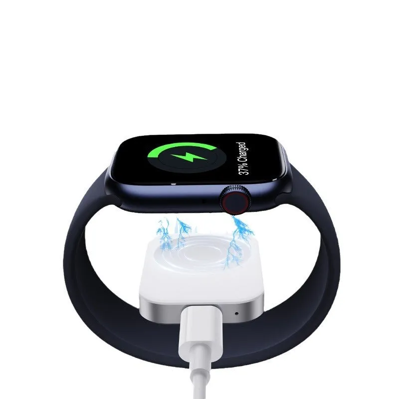 Compact black and white three-in-one magnetic wireless charger with foldable design