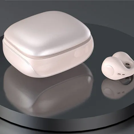 JX80 bone conduction true wireless headphones in black, white, purple, and skin tone colours with charging case