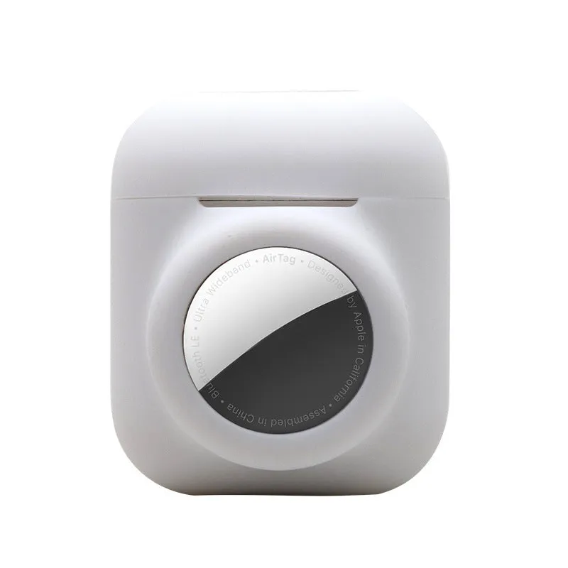 AirTag silicone protective sleeve in flip cover style showing colour options including luminous green and wine red