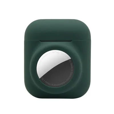 AirTag silicone protective sleeve in flip cover style showing colour options including luminous green and wine red