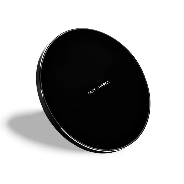 Ultra-thin 98mm square wireless charging pad in black, red, white, and yellow colour options