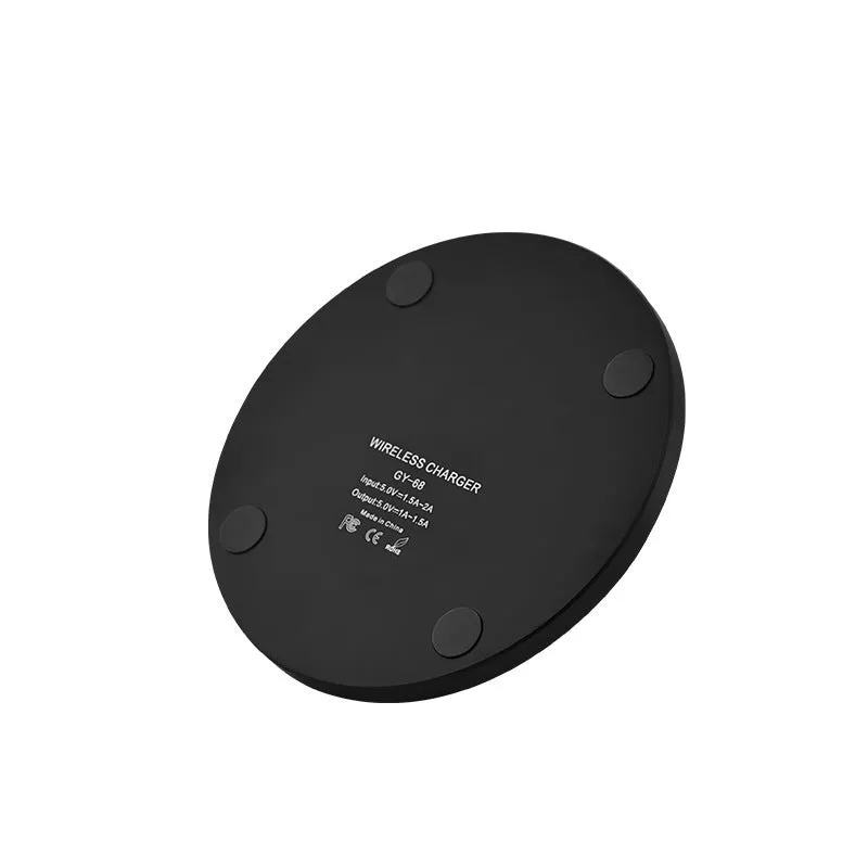 Ultra-thin 98mm square wireless charging pad in black, red, white, and yellow colour options