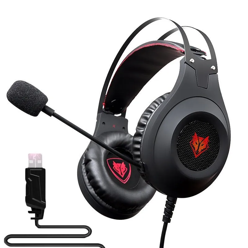 NUBWO N2 black over-ear gaming headset with microphone and 3.5mm cable