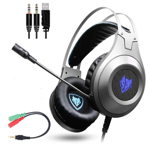 NUBWO N2 black over-ear gaming headset with microphone and 3.5mm cable