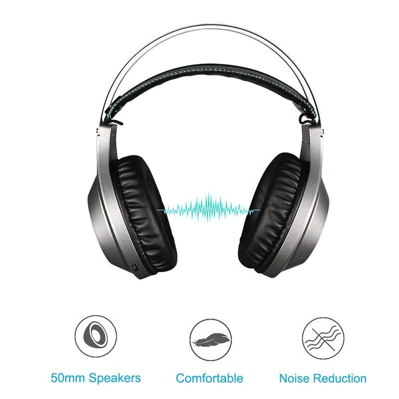 NUBWO N2 black over-ear gaming headset with microphone and 3.5mm cable