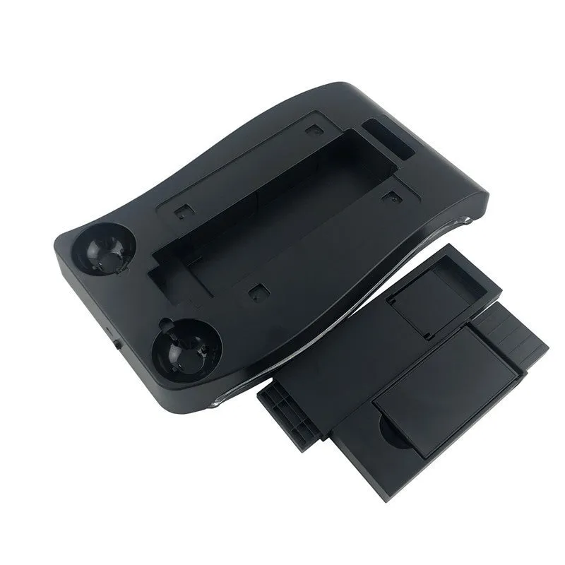 Black VR gamepad charger base for PlayStation 4 VR controllers with ABS plastic construction