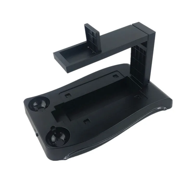 Black VR gamepad charger base for PlayStation 4 VR controllers with ABS plastic construction
