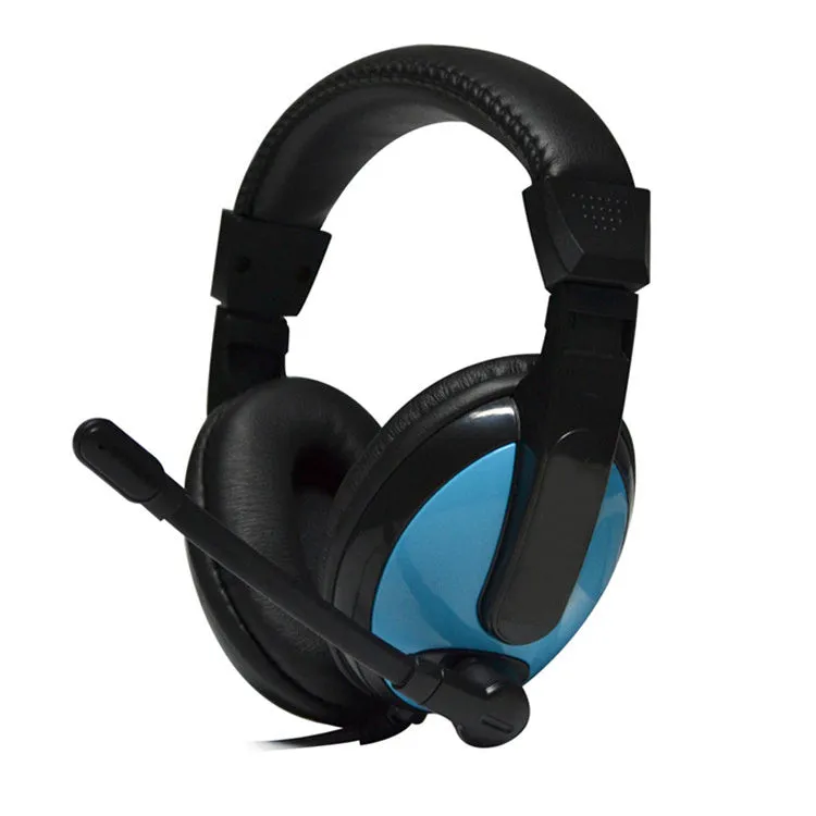 Blue e-sports gaming headset with microphone and 1.8 metre cable