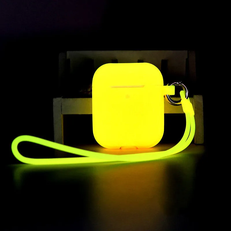 Luminous silicone protective case for AirPods AirPods Pro AirPods 3 with optional carrying strap