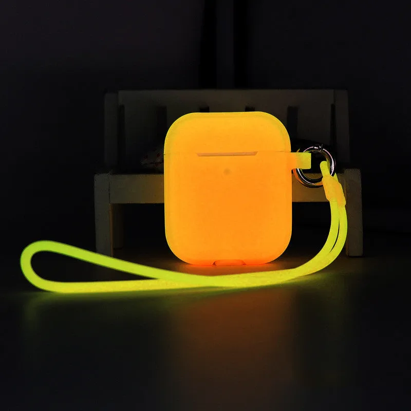 Luminous silicone protective case for AirPods AirPods Pro AirPods 3 with optional carrying strap