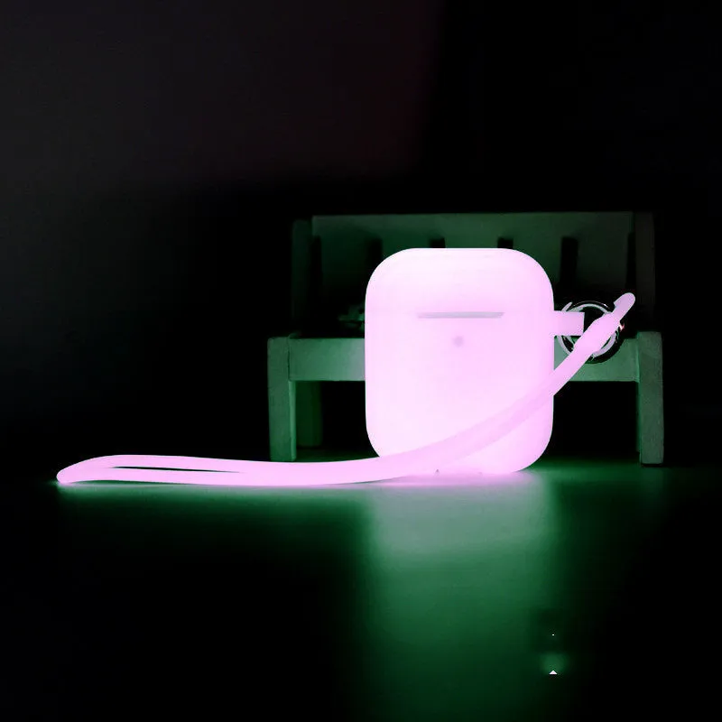 Luminous silicone protective case for AirPods AirPods Pro AirPods 3 with optional carrying strap