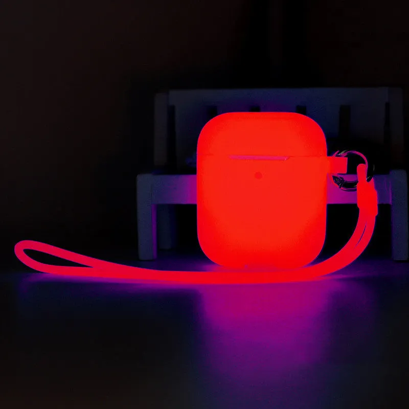 Luminous silicone protective case for AirPods AirPods Pro AirPods 3 with optional carrying strap
