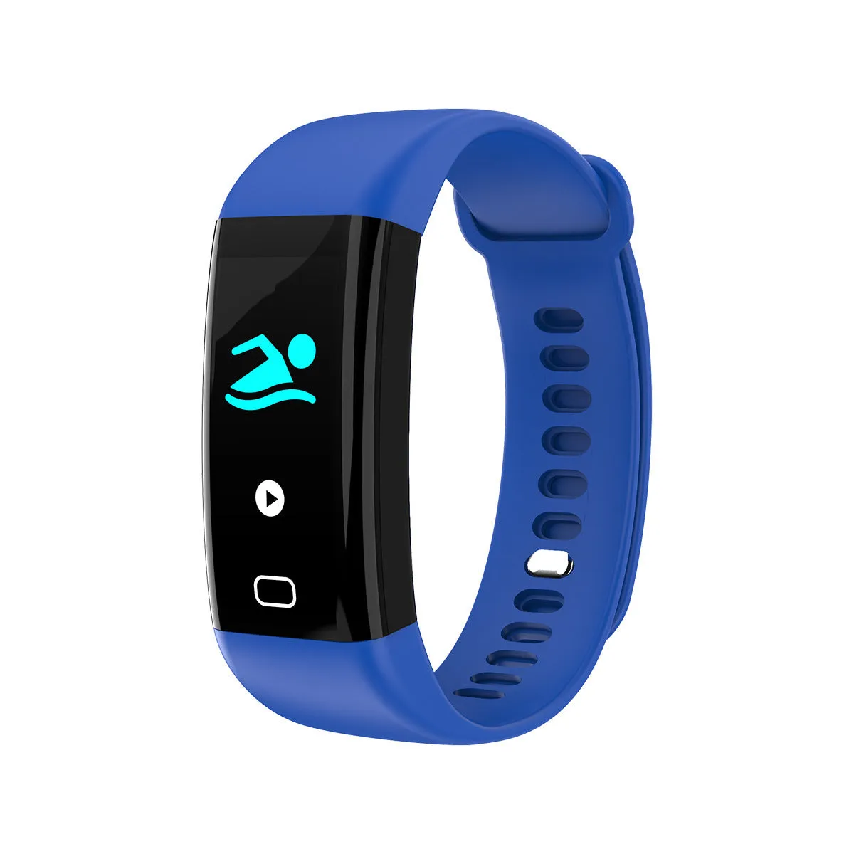 Big screen smart fitness band with IP68 waterproof rating on a wrist.