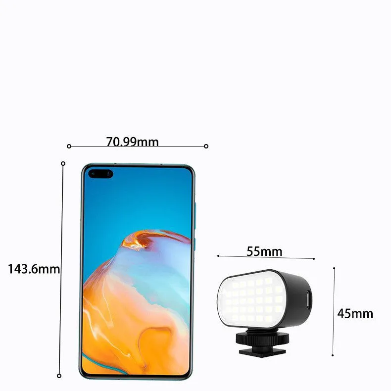 ST-30 black mobile phone fill light with colour palettes and cold shoe mount for photography