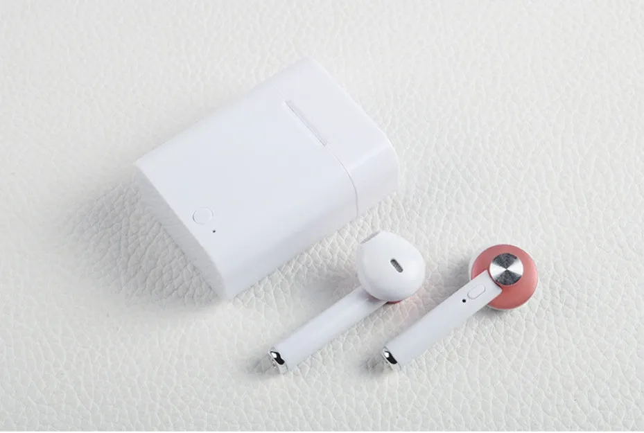 Wireless sports Bluetooth earbuds showing multiple colour options with 10-metre range