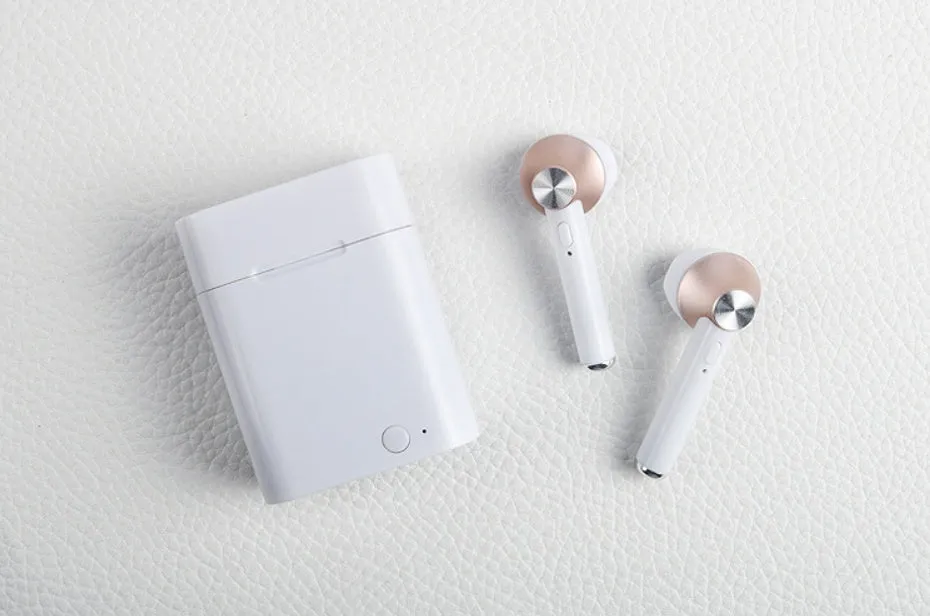 Wireless sports Bluetooth earbuds showing multiple colour options with 10-metre range