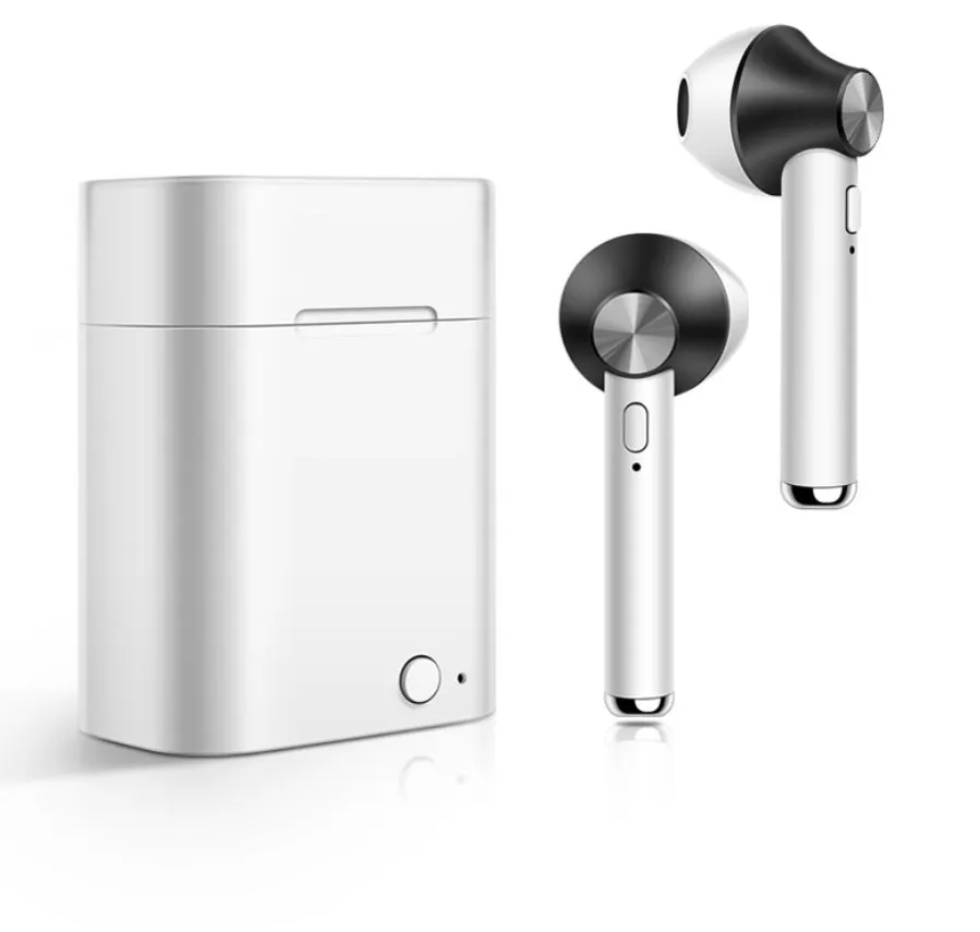 Wireless sports Bluetooth earbuds showing multiple colour options with 10-metre range