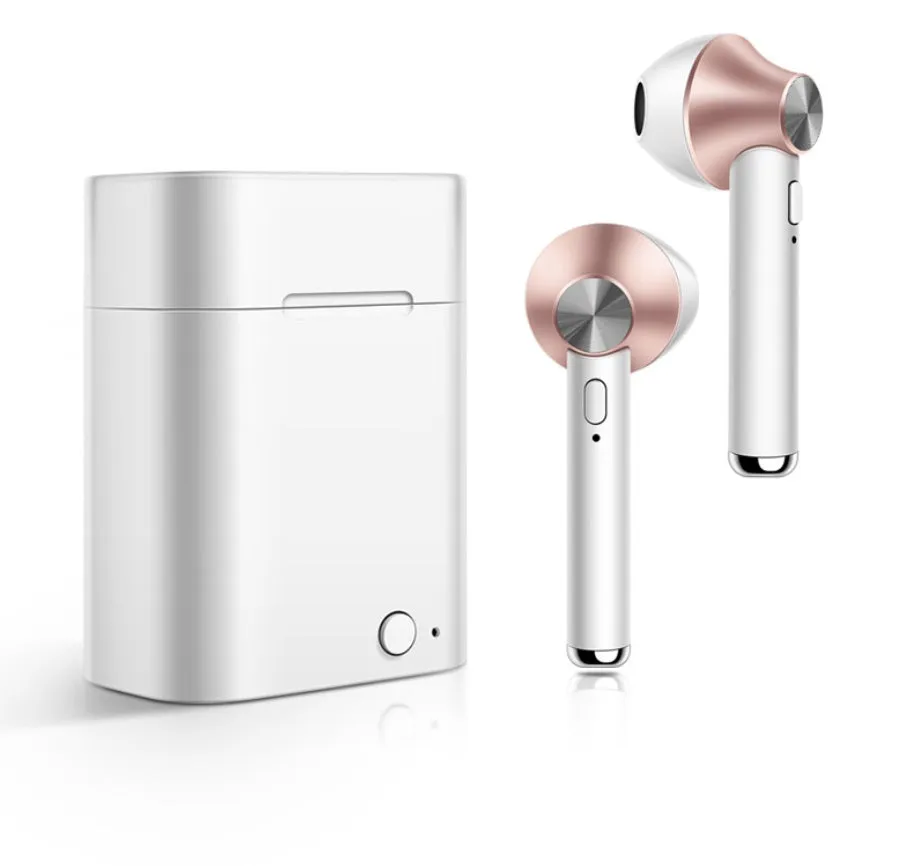 Wireless sports Bluetooth earbuds showing multiple colour options with 10-metre range